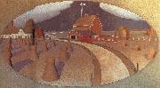 Grant Wood Farm View oil